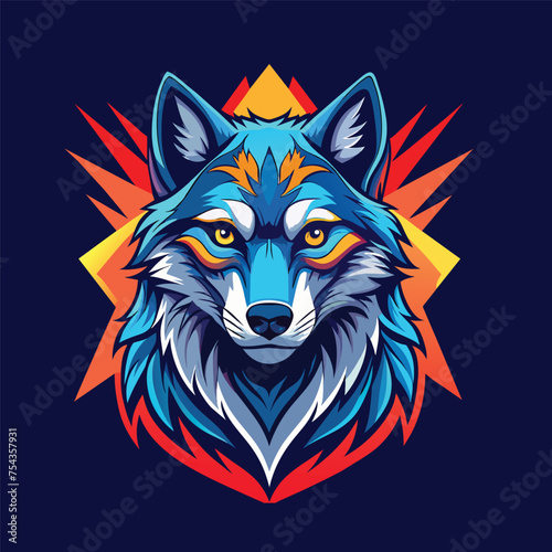 Wolf head. Vector illustration for t-shirt, poster and other uses.