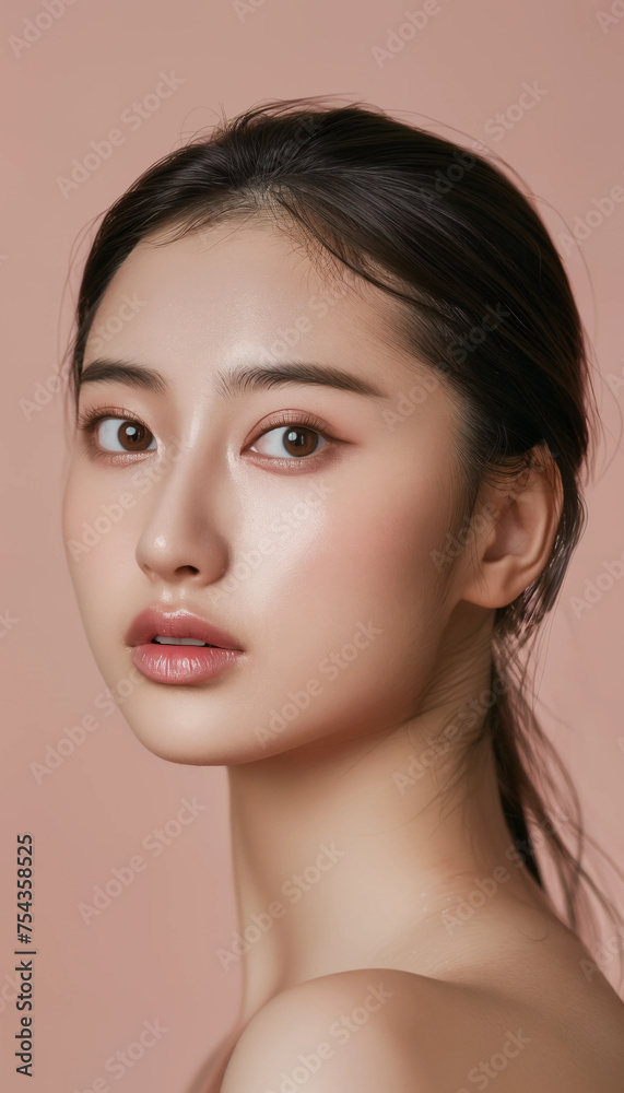 Fototapeta premium Photo beautiful asian womens faces faces for makeup face cosmetics advertising hi res