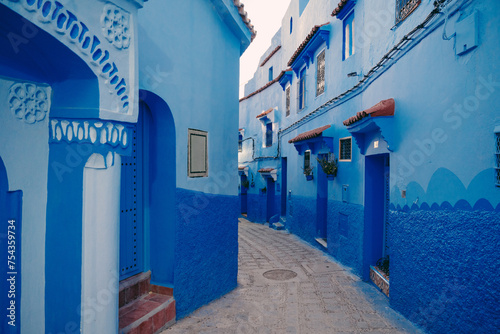 Chefchaouen blue town street in Morocco  © ronnybas