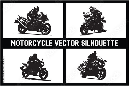 Motorcycle Rider Silhouette Vector Illustration