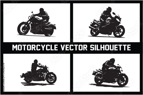Motorcycle Rider Silhouette Vector Illustration