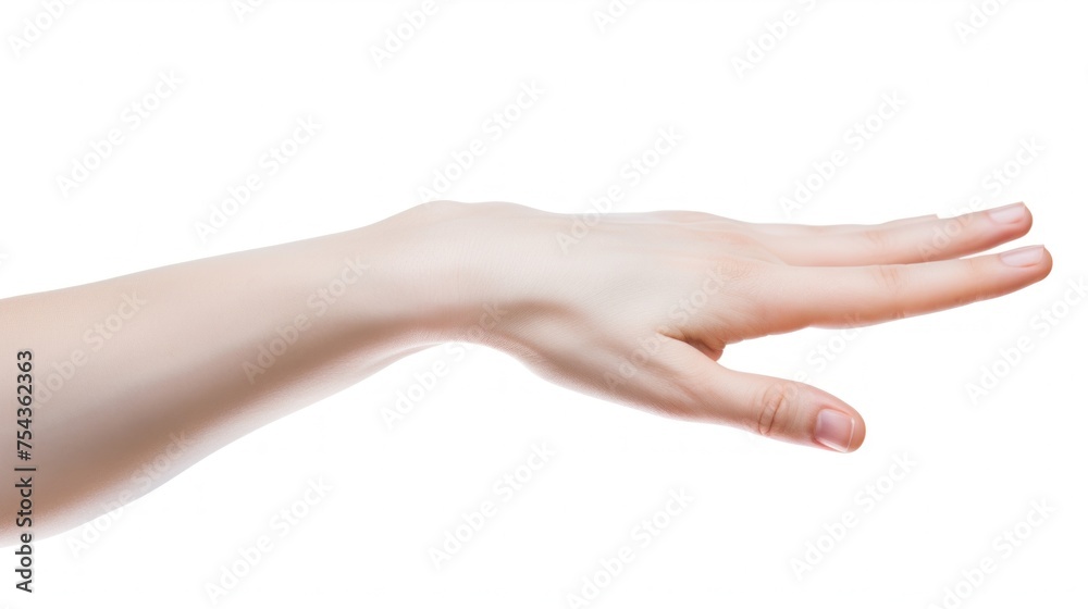 Single Female Hand with Stretched Fingers