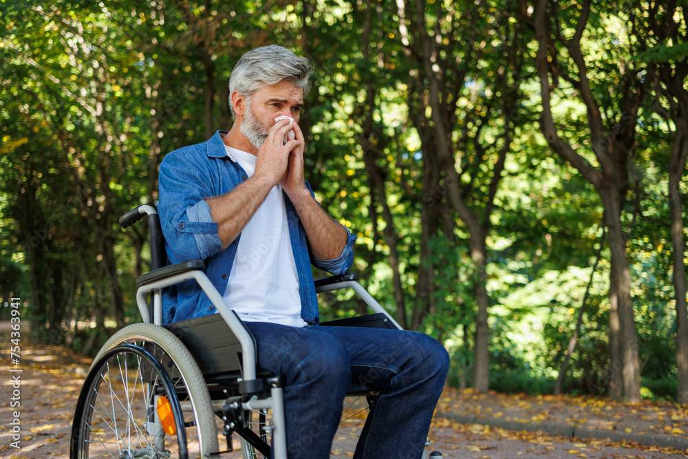 Tender Pause: Handkerchief Gesture in Wheelchair Tender Pause: Handkerchief Gesture in Wheelchair