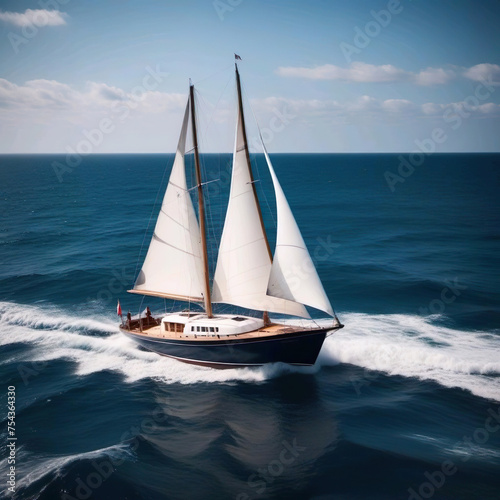 Barco velero navegando por el mar