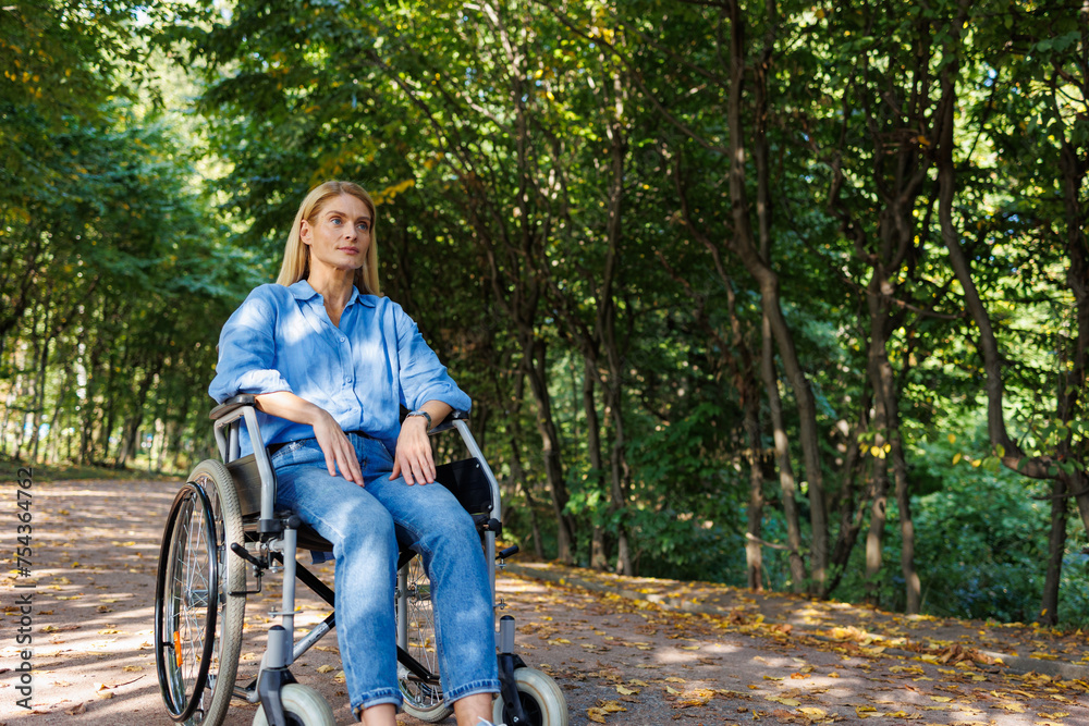 Freedom in Motion: Woman in Wheelchair at the Park Freedom in Motion: Woman in Wheelchair at the Park