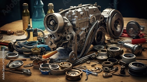 Car Engine Repair and Valve Adjustment Process