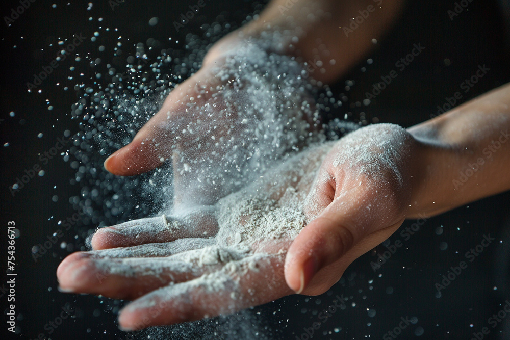 Chalk dust swirling around determined fingertips