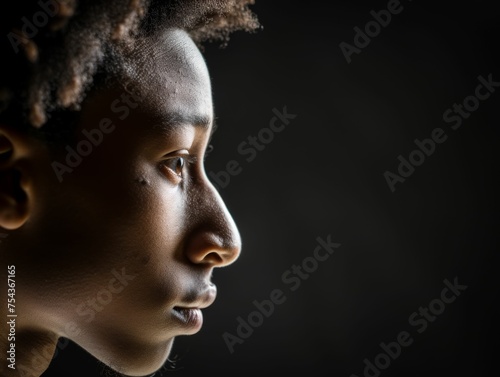 A close up view of a multiracial person with dreadlocks, showcasing the unique hairstyle and individual features