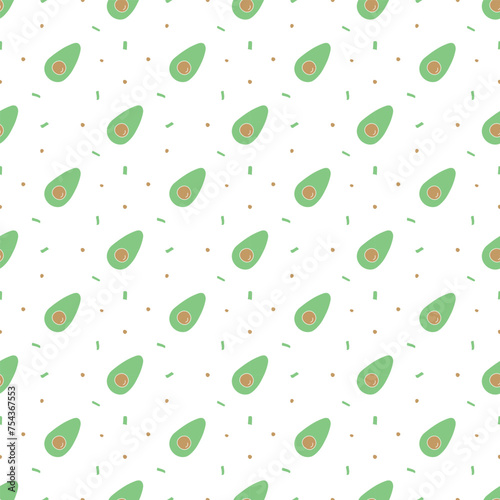 Wallpaper Mural Seamless avocado pattern. Colored avocado background. Doodle illustration with fruits Torontodigital.ca