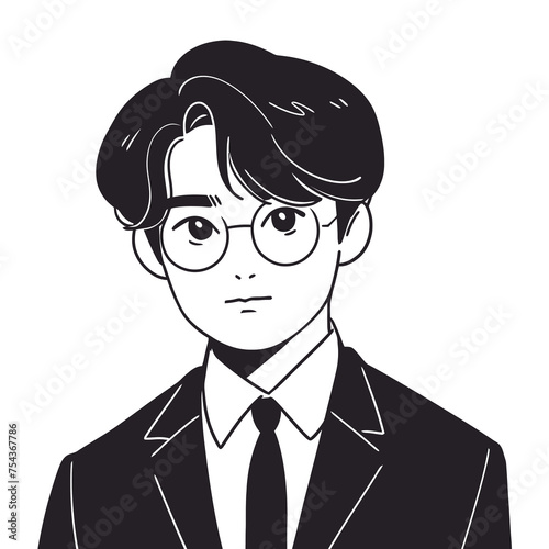 작장을 다니는 남자 회사원 일러스트