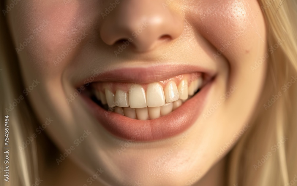 A close-up view of a multiracial womans face as she brushes her teeth with a toothbrush A close-up view of a multiracial womans face as she brushes her teeth with a toothbrush
