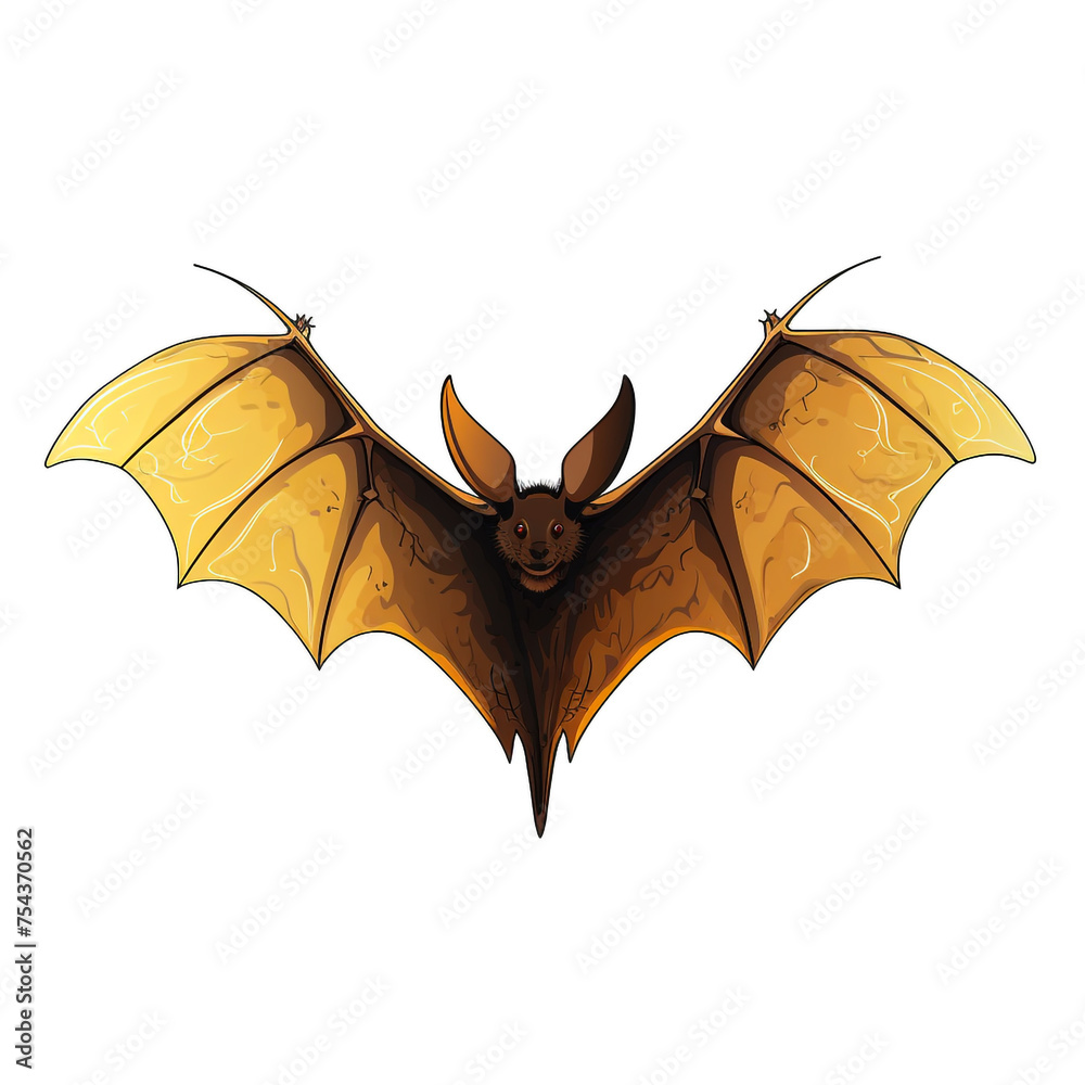 Naklejka premium bat cartoon on white background сreated with Generative Ai