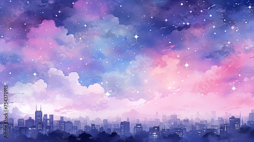 Cosmic Canopy Over Twilight Metropolis