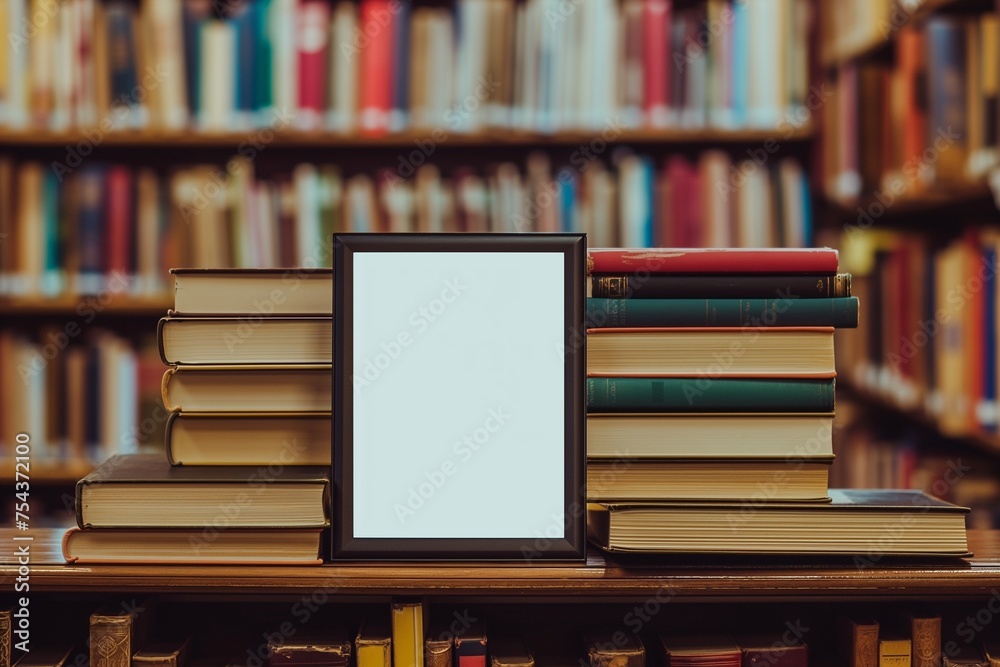 Fototapeta premium A public library digital new arrivals display mockup 