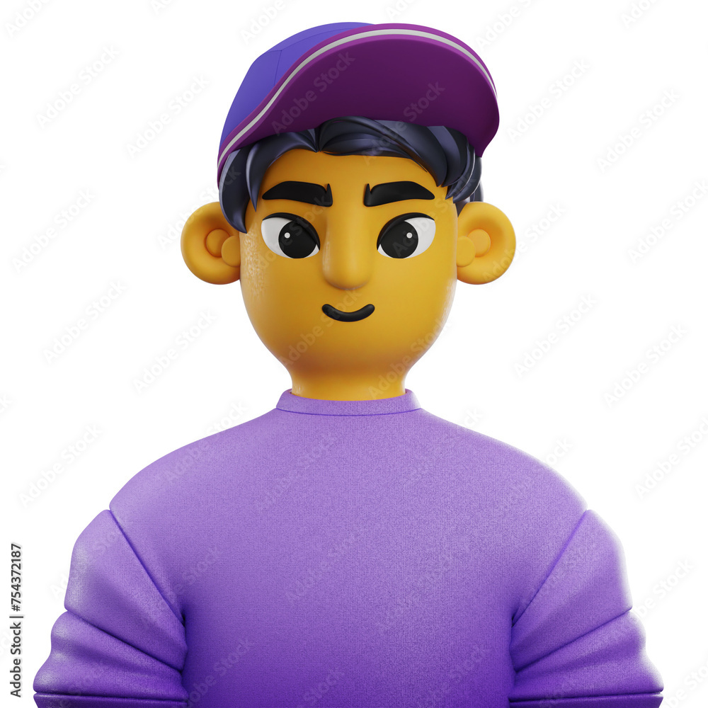 3D Male with Hat Avatar Character 3D Male with Hat Avatar Character