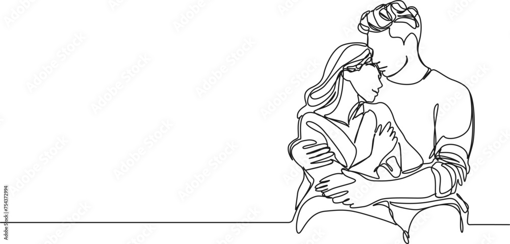continuous single line drawing of man and woman tenderly embracing each other, line art vector illustration continuous single line drawing of man and woman tenderly embracing each other, line art vector illustration