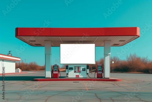 A gas station price display mockup 