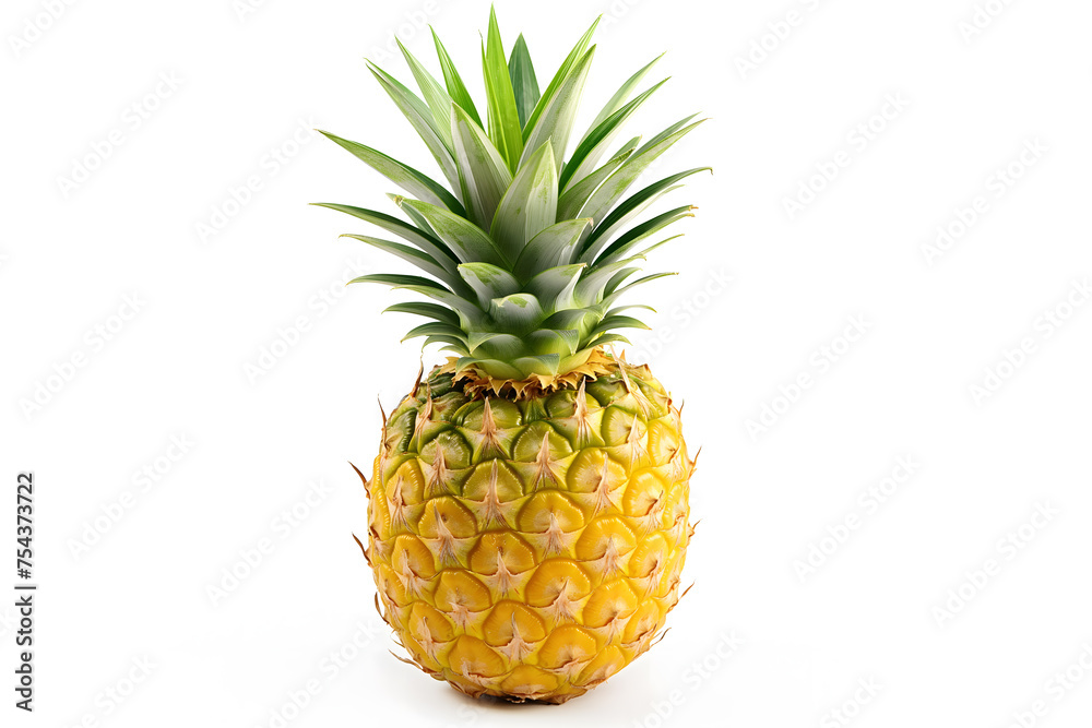 Fresh Pineapple Isolated on White Background - Ideal for Healthy Eating Concepts Fresh Pineapple Isolated on White Background - Ideal for Healthy Eating Concepts