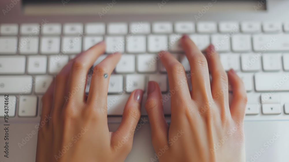 Close-Up of Hands Typing on Laptop Keyboard Close-Up of Hands Typing on Laptop Keyboard