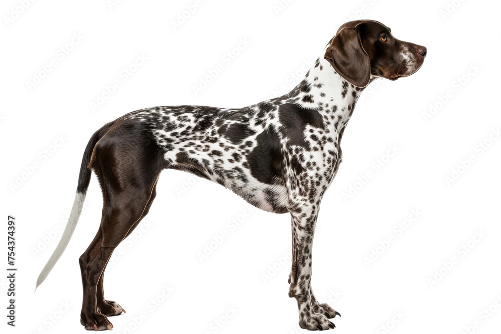 side view of dog isolated on white background
