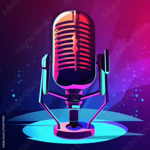 image of microphone for podcasts сreated with Generative Ai