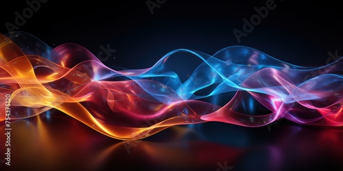 Vibrant Colorful Smoke on Black Background Generative AI