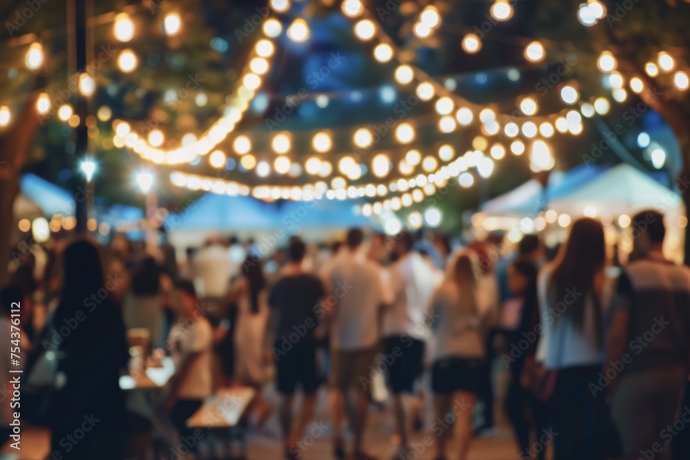 People standing next to lots of lights at an outdoor market or in a park, in the style of blurred or defocused background filled with many colorful lights, romantic, atmosphere, minimalist stage. People standing next to lots of lights at an outdoor market or in a park, in the style of blurred or defocused background filled with many colorful lights, romantic, atmosphere, minimalist stage.