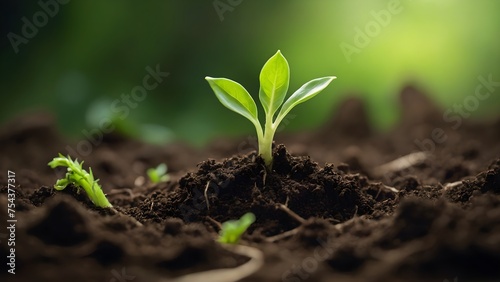 A Fresh Sprout in Soil © Nw Studio