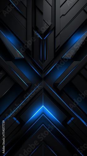 2d futuristic abstract wallpapers black background geometric background сreated with Generative Ai