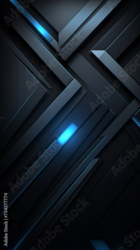 2d futuristic abstract wallpapers black background geometric background сreated with Generative Ai