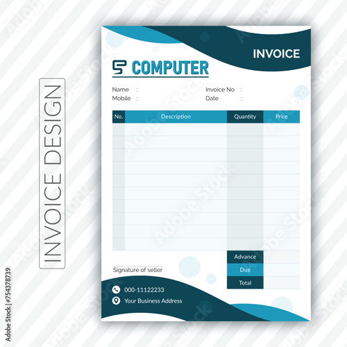 Creative and Standard Billing Invoice Design.