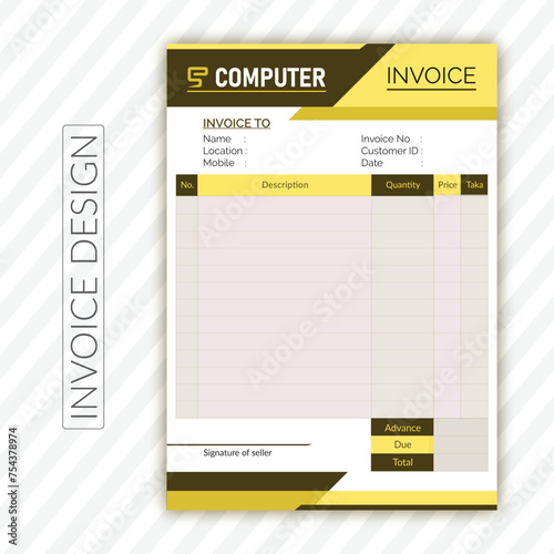 Creative and Standard Billing Invoice Design.