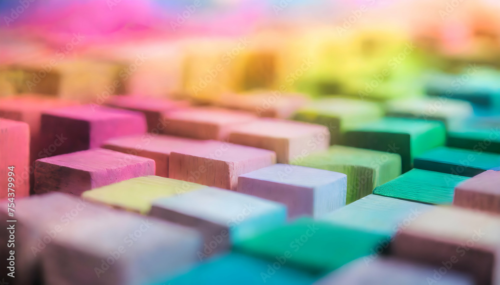 Abstract Colorful background of wooden blocks. A Spectrum of multi colored on digital art concept. Abstract Colorful background of wooden blocks. A Spectrum of multi colored on digital art concept.