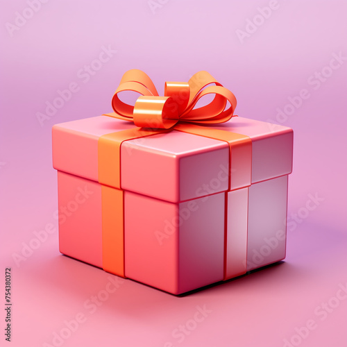 rear model gift box with contrasting bright background сreated with Generative Ai