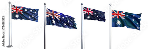 3D Rendering Flag of a Australia on Transparent Background - Ai Generated