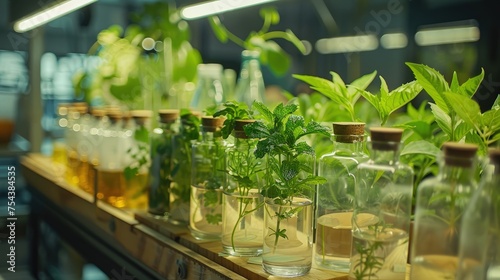 A synthetic biology lab creating custom organisms to detoxify polluted environments