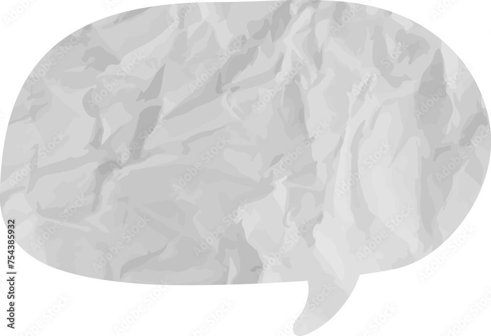 old grunge paper speech bubble, wrinkled element