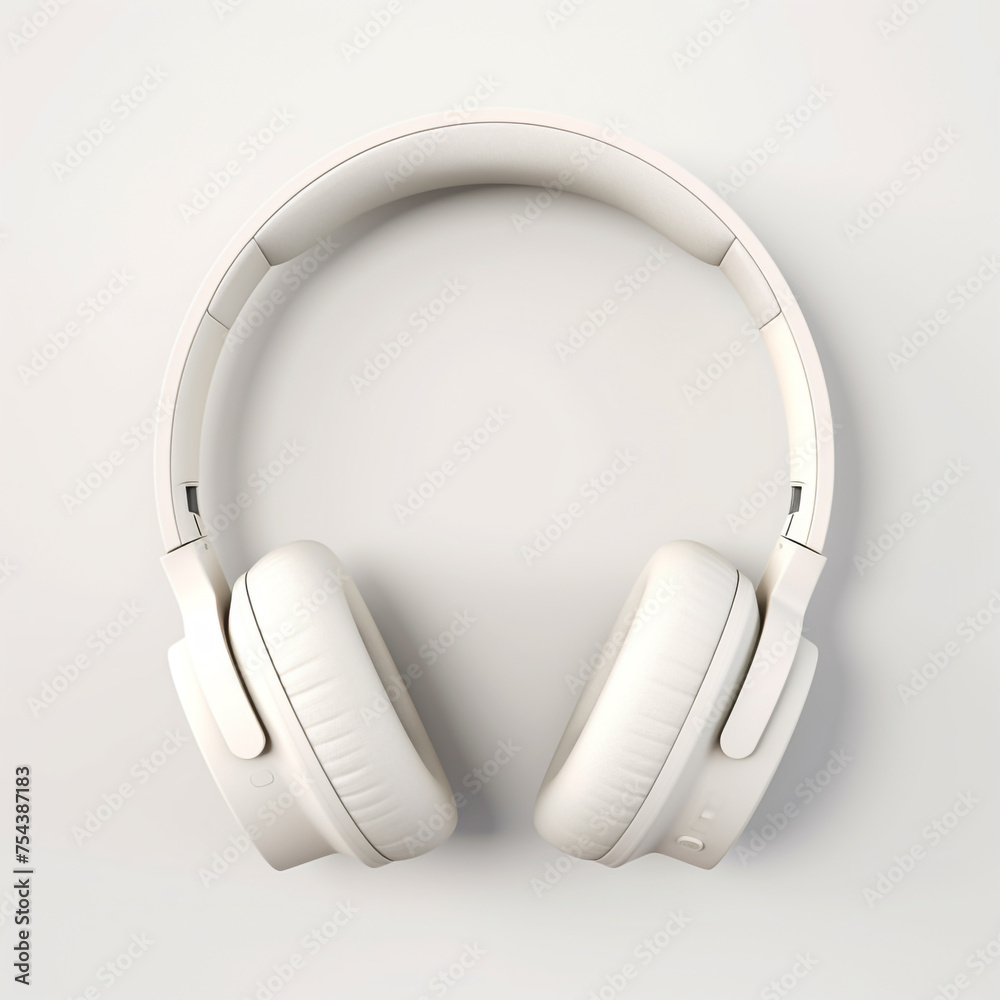 headphones, 3D model in minimalism on a white background сreated with Generative Ai headphones, 3D model in minimalism on a white background сreated with Generative Ai