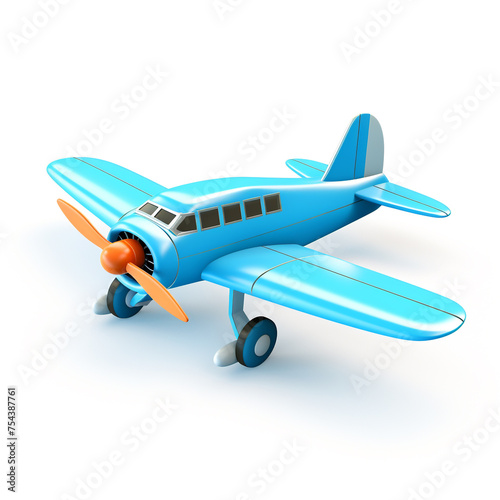 airplane, 3D model in minimalism on a white background сreated with Generative Ai