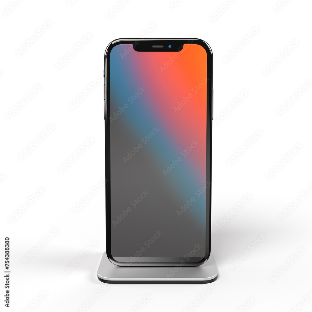 smartphone, 3D model in minimalism on a white background сreated with Generative Ai smartphone, 3D model in minimalism on a white background сreated with Generative Ai