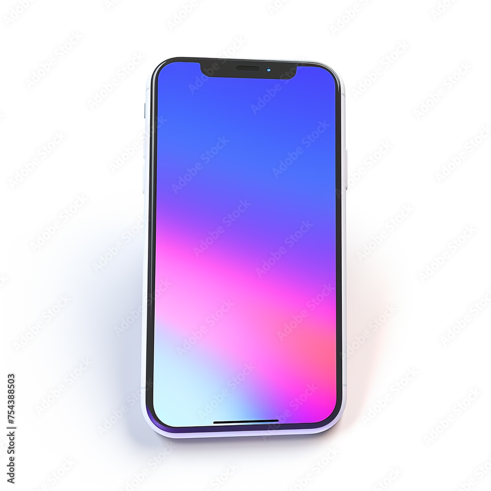 smartphone, 3D model in minimalism on a white background сreated with Generative Ai smartphone, 3D model in minimalism on a white background сreated with Generative Ai