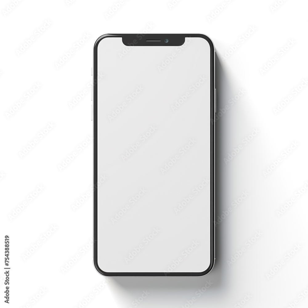 smartphone, 3D model in minimalism on a white background сreated with Generative Ai smartphone, 3D model in minimalism on a white background сreated with Generative Ai