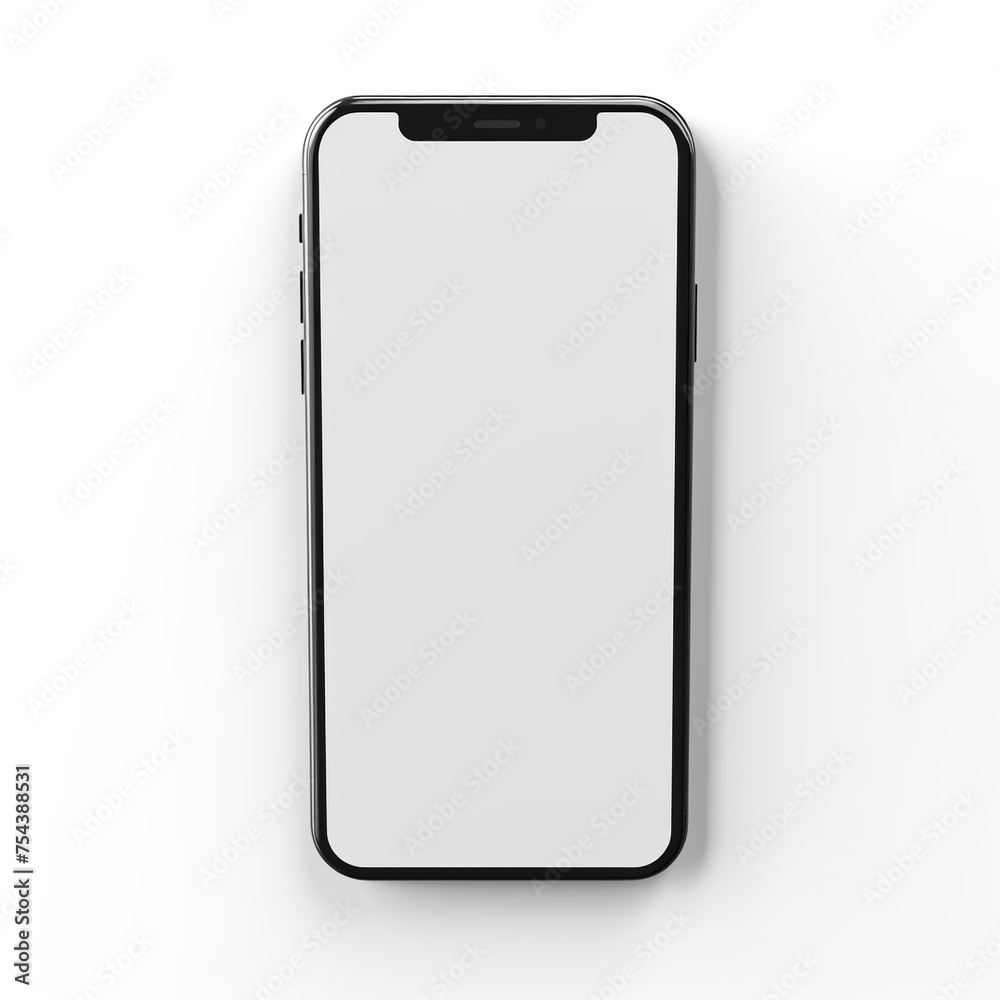 smartphone, 3D model in minimalism on a white background сreated with Generative Ai smartphone, 3D model in minimalism on a white background сreated with Generative Ai