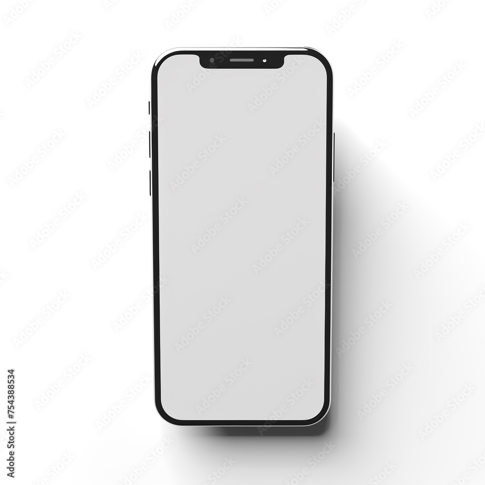 smartphone, 3D model in minimalism on a white background сreated with Generative Ai smartphone, 3D model in minimalism on a white background сreated with Generative Ai