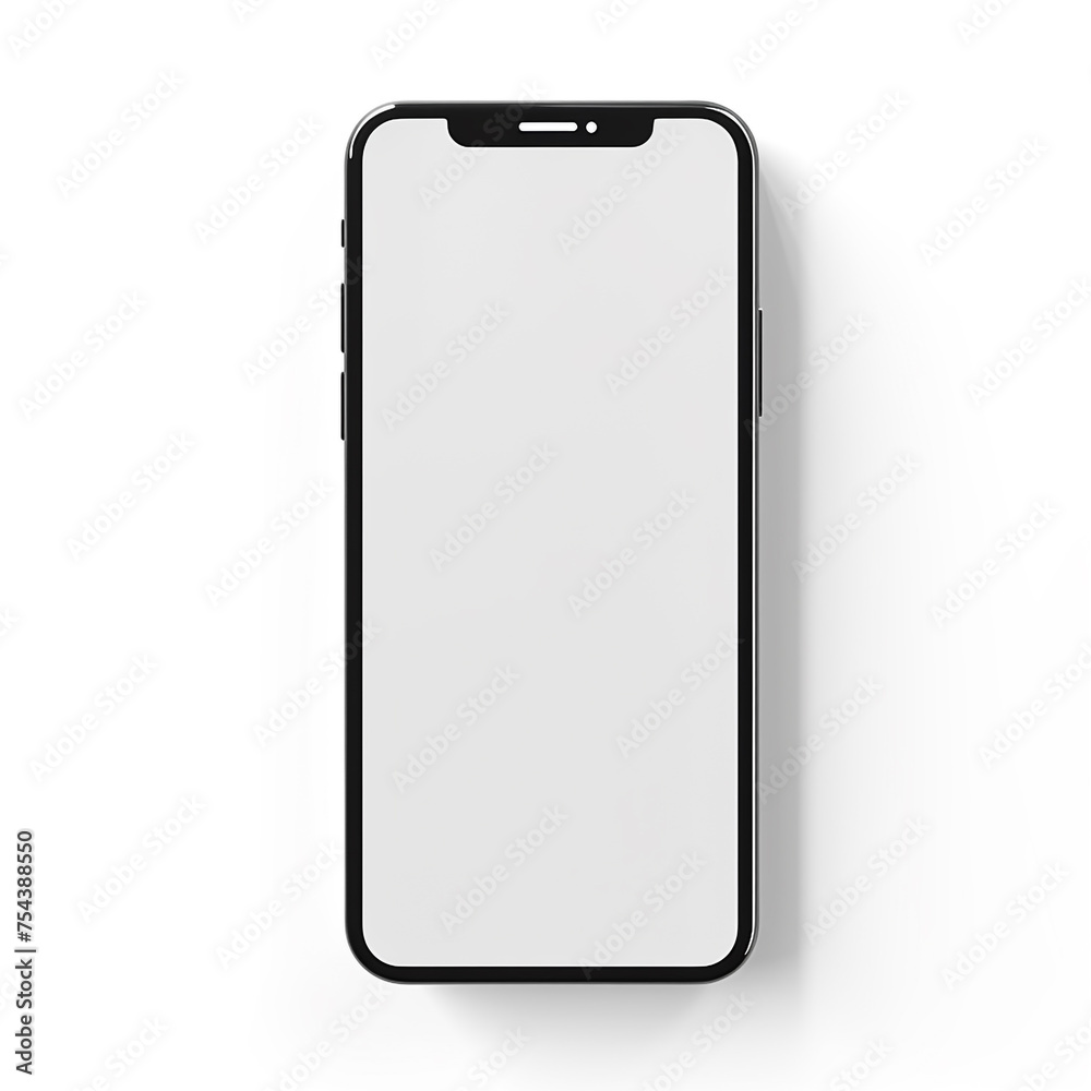 smartphone, 3D model in minimalism on a white background сreated with Generative Ai smartphone, 3D model in minimalism on a white background сreated with Generative Ai