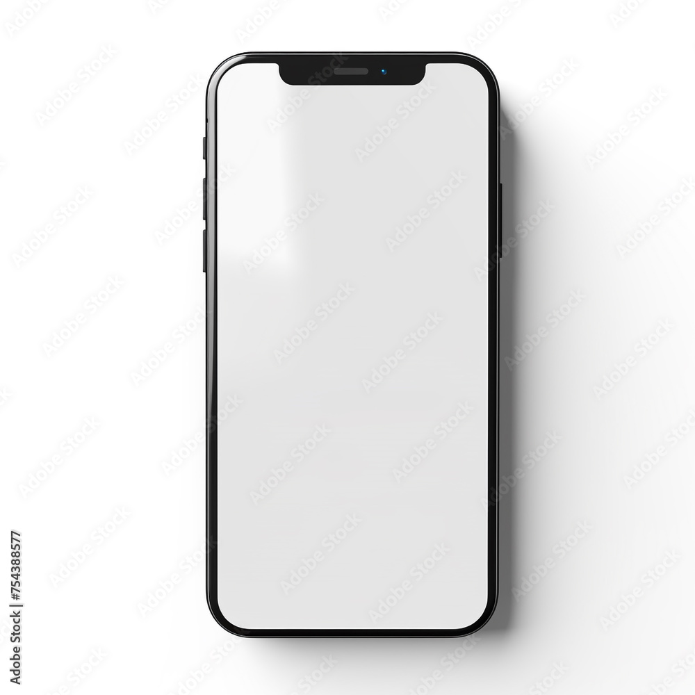 smartphone, 3D model in minimalism on a white background сreated with Generative Ai smartphone, 3D model in minimalism on a white background сreated with Generative Ai