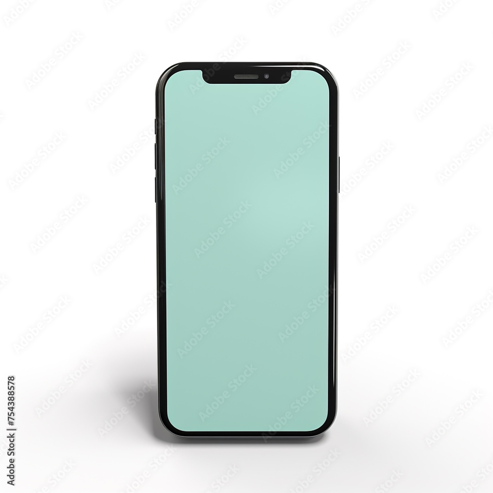 smartphone, 3D model in minimalism on a white background сreated with Generative Ai smartphone, 3D model in minimalism on a white background сreated with Generative Ai