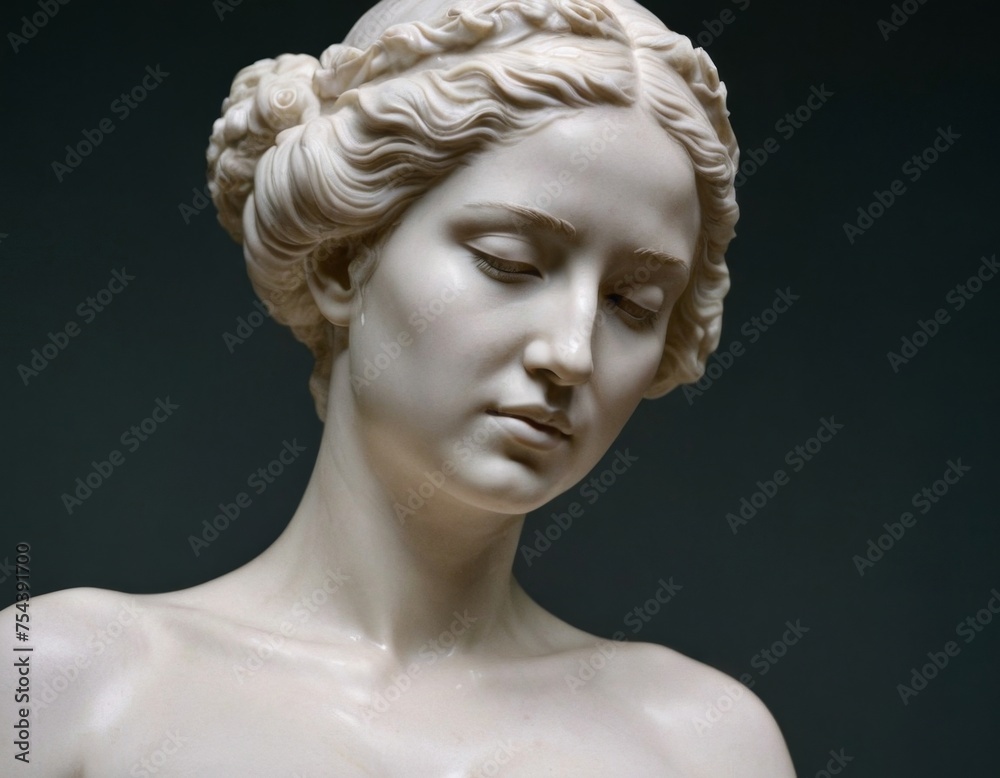 Sculpture of a fragile maiden.