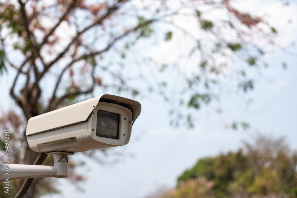 CCTV cameras installed outside on the road for safety CCTV cameras installed outside on the road for safety