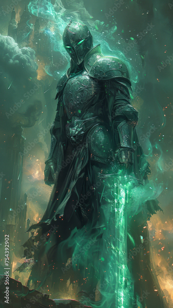 heroic knight in the style of magic the gathering style,generative ai heroic knight in the style of magic the gathering style,generative ai